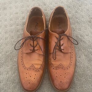 Aldo Brown Leather Wingtip Derby Oxfords